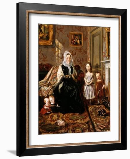 Group Portrait of Henry Clark's Mother-In-Law, Mrs Davies, and Four of His Children in the Drawing-William Holman Hunt-Framed Giclee Print