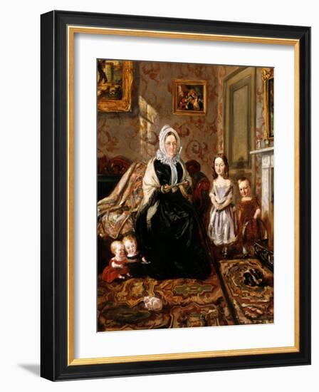 Group Portrait of Henry Clark's Mother-In-Law, Mrs Davies, and Four of His Children in the Drawing-William Holman Hunt-Framed Giclee Print