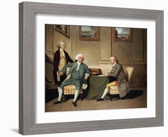 Group Portrait of Sergeant-At-Arms Bonfoy, His Son, and John Clementson, Sen-John Hamilton Mortimer-Framed Giclee Print