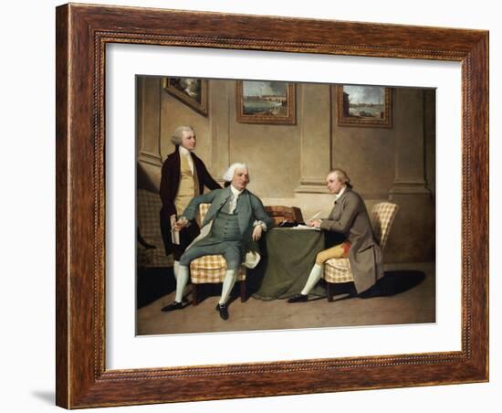 Group Portrait of Sergeant-At-Arms Bonfoy, His Son, and John Clementson, Sen-John Hamilton Mortimer-Framed Giclee Print