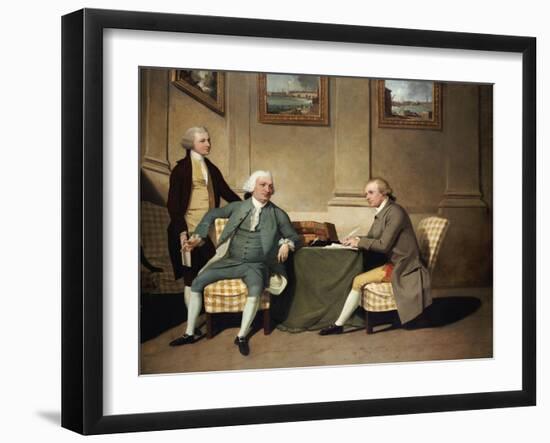 Group Portrait of Sergeant-At-Arms Bonfoy, His Son, and John Clementson, Sen-John Hamilton Mortimer-Framed Giclee Print