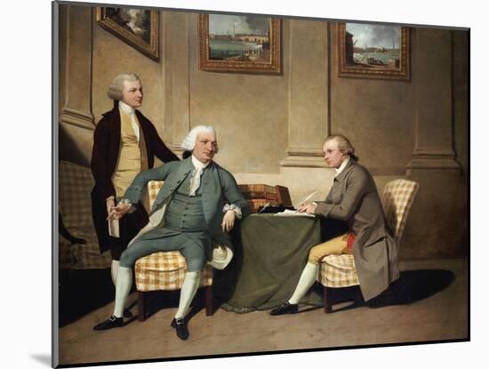 Group Portrait of Sergeant-At-Arms Bonfoy, His Son, and John Clementson, Sen-John Hamilton Mortimer-Mounted Giclee Print