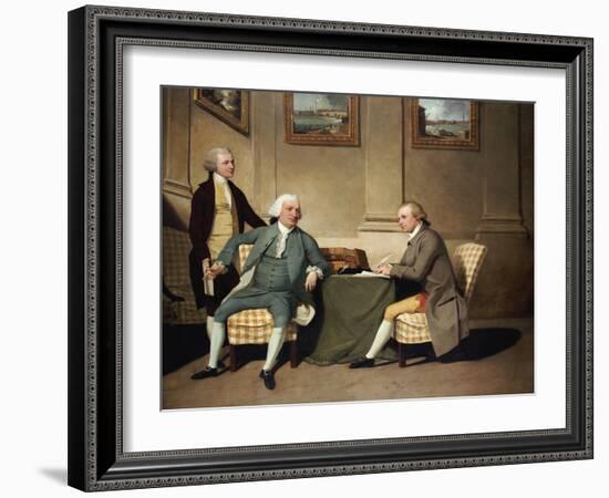 Group Portrait of Sergeant-at-Arms Bonfoy, His Son, and John Clementson-John Hamilton Mortimer-Framed Giclee Print