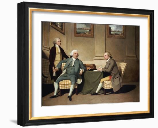 Group Portrait of Sergeant-at-Arms Bonfoy, His Son, and John Clementson-John Hamilton Mortimer-Framed Giclee Print