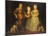 Group Portrait of the Children of King Charles I, Full Length-Sir Anthony Van Dyck-Mounted Giclee Print