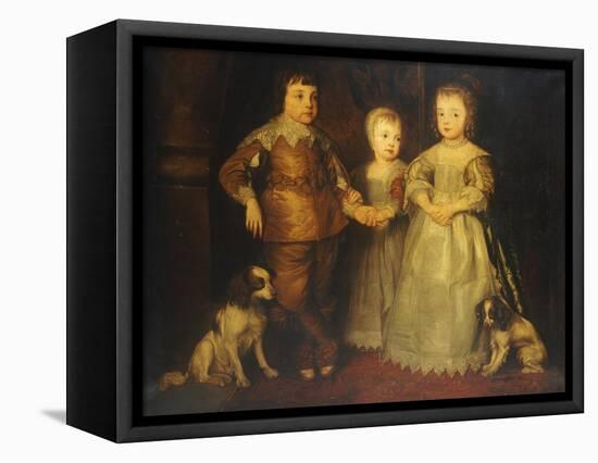 Group Portrait of the Children of King Charles I, Full Length-Sir Anthony Van Dyck-Framed Premier Image Canvas