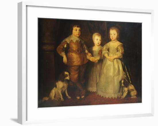 Group Portrait of the Children of King Charles I, Full Length-Sir Anthony Van Dyck-Framed Giclee Print