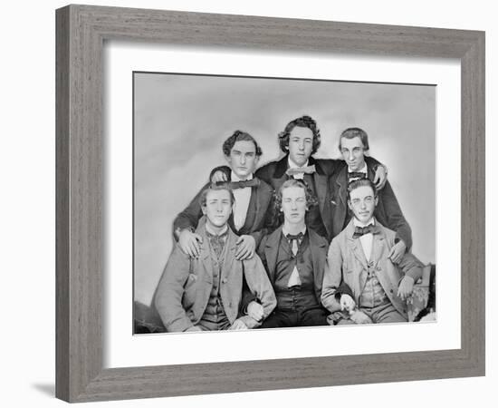 Group Portrait of Young Men About Town, Dublin, C.1858-null-Framed Giclee Print