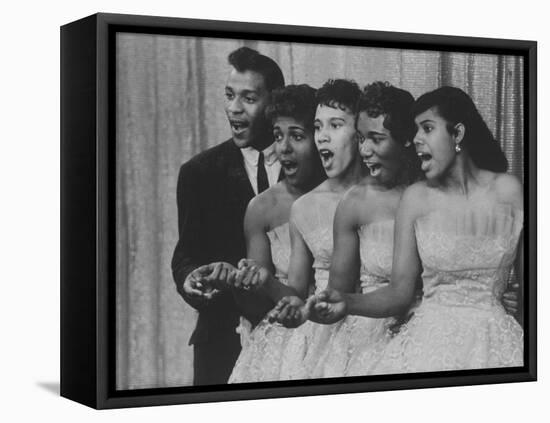 Group Singing on "American Bandstand"-null-Framed Premier Image Canvas