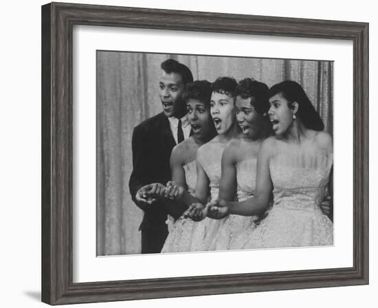 Group Singing on "American Bandstand"-null-Framed Photographic Print