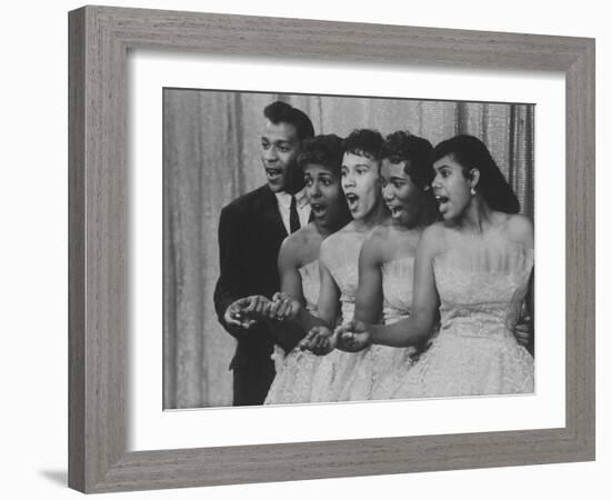 Group Singing on "American Bandstand"-null-Framed Photographic Print