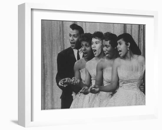 Group Singing on "American Bandstand"-null-Framed Photographic Print