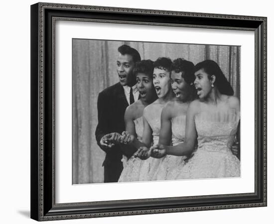 Group Singing on "American Bandstand"-null-Framed Photographic Print