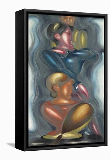 Group with Blue Ecstasy-Oskar Schlemmer-Framed Premier Image Canvas