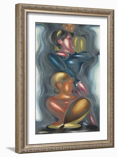 Group with Blue Ecstasy-Oskar Schlemmer-Framed Giclee Print