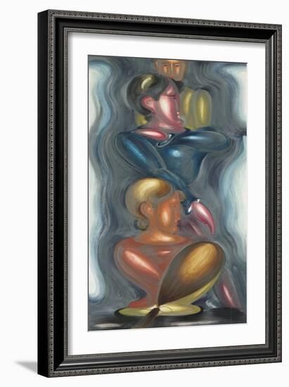 Group with Blue Ecstasy-Oskar Schlemmer-Framed Giclee Print