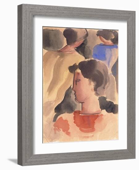 Group with Red Boy; Gruppe Mit Rotem Knaben, 1931-Oskar Schlemmer-Framed Giclee Print