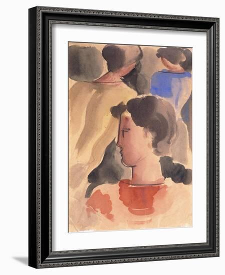 Group with Red Boy; Gruppe Mit Rotem Knaben, 1931-Oskar Schlemmer-Framed Giclee Print