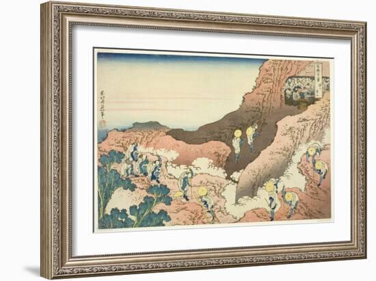 Groups of Mountain Climbers (Shojin Tozan), C.1830-33-Katsushika Hokusai-Framed Giclee Print