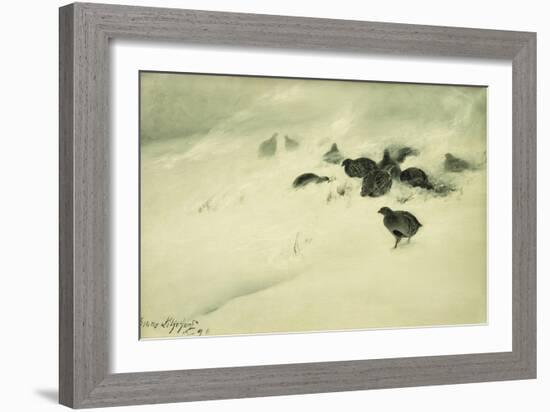 Grouse in a Snow Storm, 1890-Bruno Andreas Liljefors-Framed Giclee Print