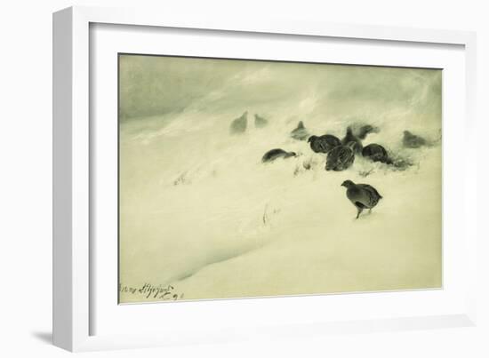 Grouse in a Snow Storm, 1890-Bruno Andreas Liljefors-Framed Giclee Print