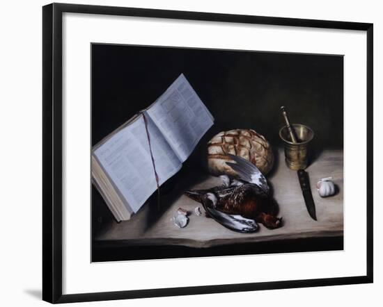 Grouse, Pestle and Mortar and Knife, 2008-James Gillick-Framed Giclee Print