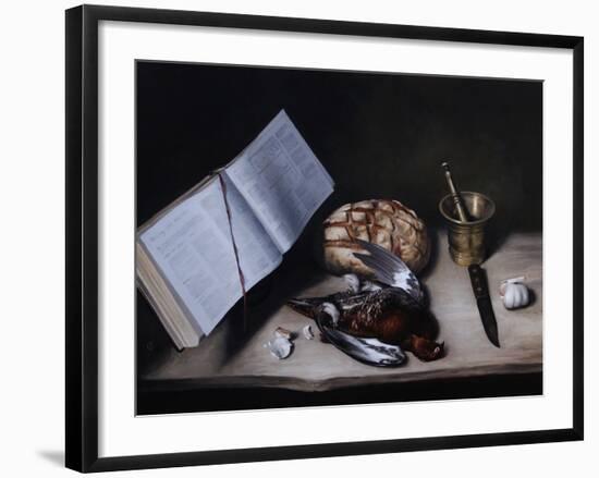 Grouse, Pestle and Mortar and Knife, 2008-James Gillick-Framed Giclee Print