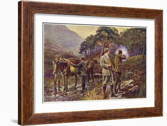 Grouse Shoot 1912-null-Framed Art Print