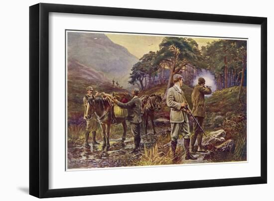 Grouse Shoot 1912-null-Framed Art Print