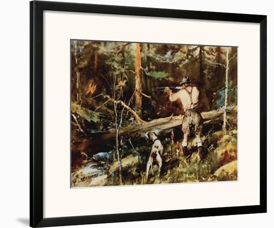 Grouse Shooting-James M. Sessions-Framed Art Print