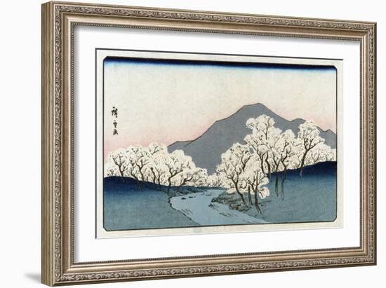 Grove of Cherry Trees, Japanese Wood-Cut Print-Lantern Press-Framed Art Print