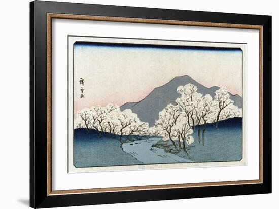 Grove of Cherry Trees, Japanese Wood-Cut Print-Lantern Press-Framed Art Print