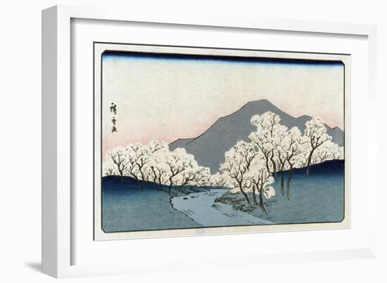 Grove of Cherry Trees, Japanese Wood-Cut Print-Lantern Press-Framed Art Print