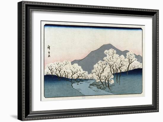 Grove of Cherry Trees, Japanese Wood-Cut Print-Lantern Press-Framed Art Print