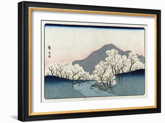 Grove of Cherry Trees, Japanese Wood-Cut Print-Lantern Press-Framed Art Print