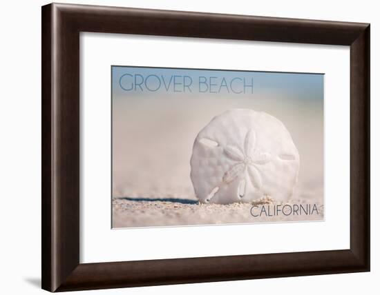 Grover Beach, California - Sand Dollar and Beach-Lantern Press-Framed Art Print