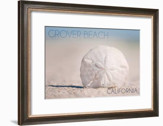 Grover Beach, California - Sand Dollar and Beach-Lantern Press-Framed Art Print