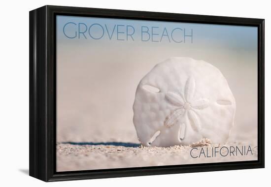 Grover Beach, California - Sand Dollar and Beach-Lantern Press-Framed Stretched Canvas