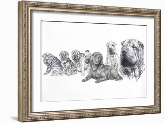 Growing Up Shar Pei-Barbara Keith-Framed Giclee Print