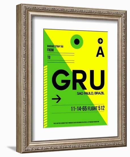 GRU Sao Paulo Luggage Tag I-NaxArt-Framed Art Print