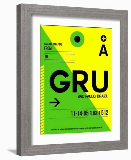 GRU Sao Paulo Luggage Tag I-NaxArt-Framed Art Print