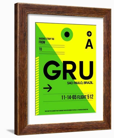 GRU Sao Paulo Luggage Tag I-NaxArt-Framed Art Print