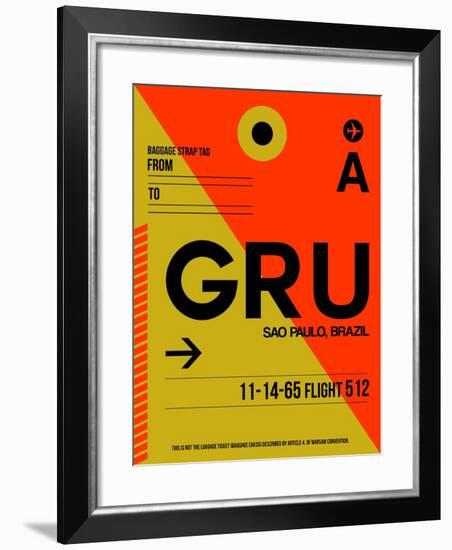 GRU Sao Paulo Luggage Tag II-NaxArt-Framed Art Print