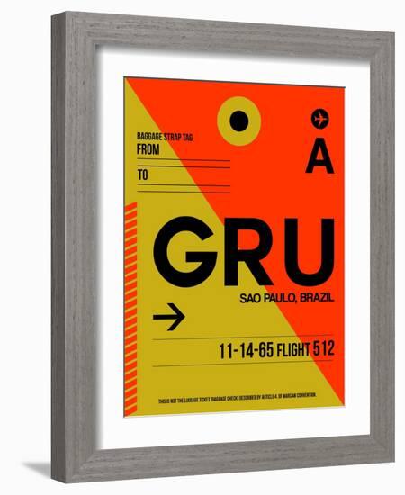 GRU Sao Paulo Luggage Tag II-NaxArt-Framed Art Print