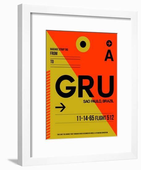 GRU Sao Paulo Luggage Tag II-NaxArt-Framed Art Print