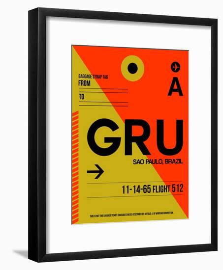 GRU Sao Paulo Luggage Tag II-NaxArt-Framed Art Print