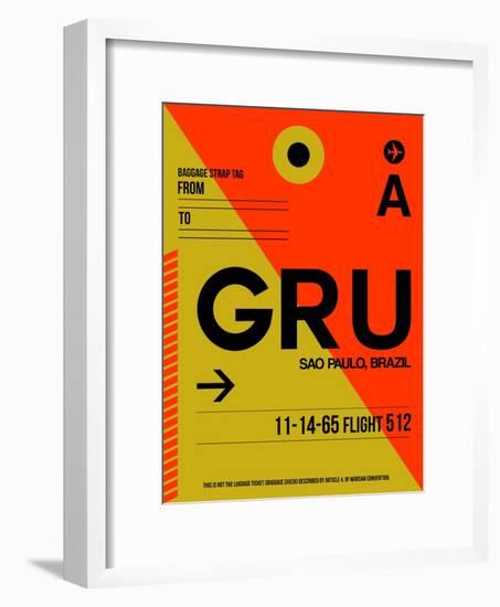 GRU Sao Paulo Luggage Tag II-NaxArt-Framed Art Print