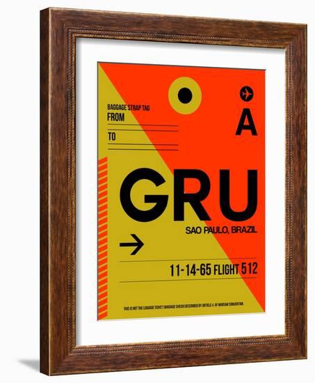 GRU Sao Paulo Luggage Tag II-NaxArt-Framed Art Print