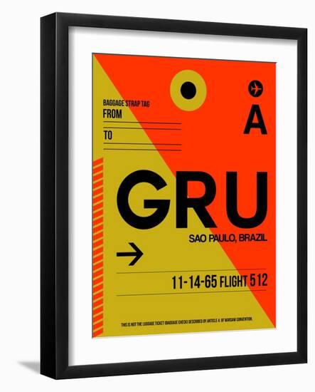 GRU Sao Paulo Luggage Tag II-NaxArt-Framed Art Print