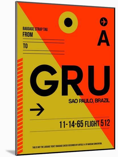 GRU Sao Paulo Luggage Tag II-NaxArt-Mounted Art Print